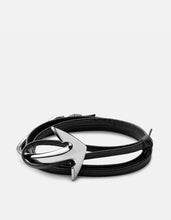 Load image into Gallery viewer, Anchor Half-Cuff Leather, Silver