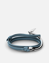 Load image into Gallery viewer, Anchor Half-Cuff Leather, Silver