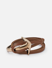 Load image into Gallery viewer, Anchor Half-Cuff Leather, Matte Gold