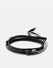 Load image into Gallery viewer, Anchor Half-Cuff Leather, Silver
